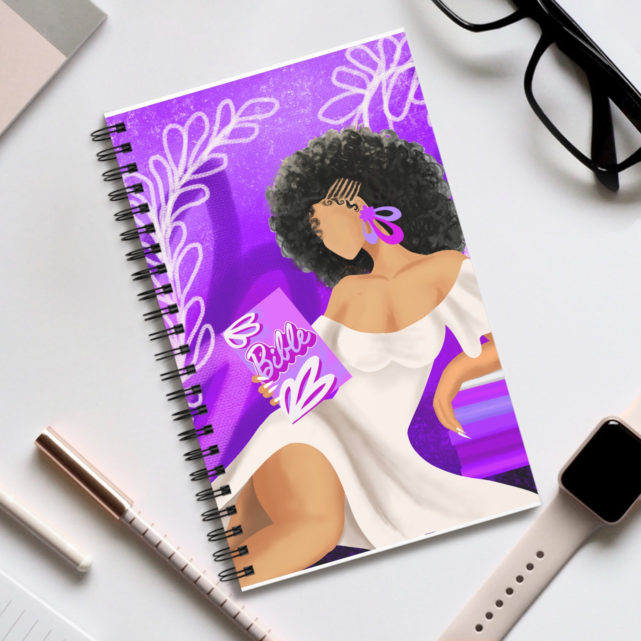 She is His- Purple Spiral Notebook