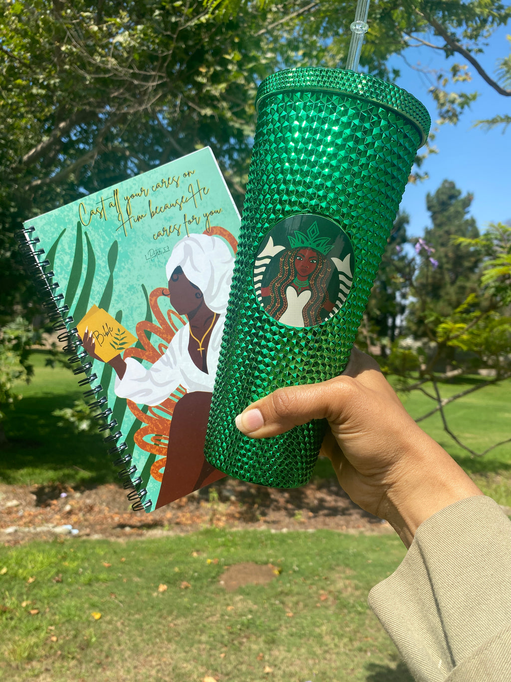 Green Tumbler + Journal Gift Set