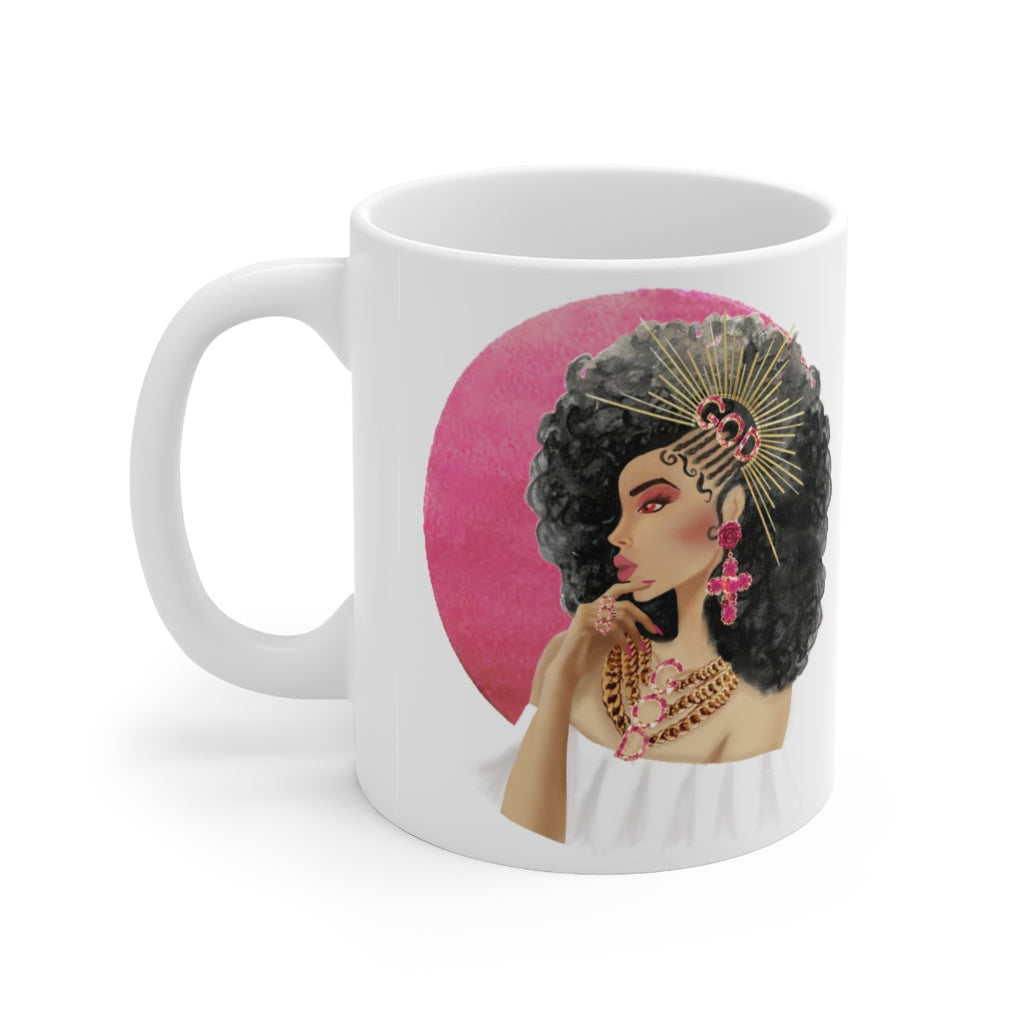 Crowned in Righteousness: Pink Mug