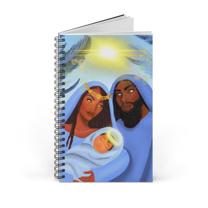 The Savior is Born (Blue): Spiral Notebook