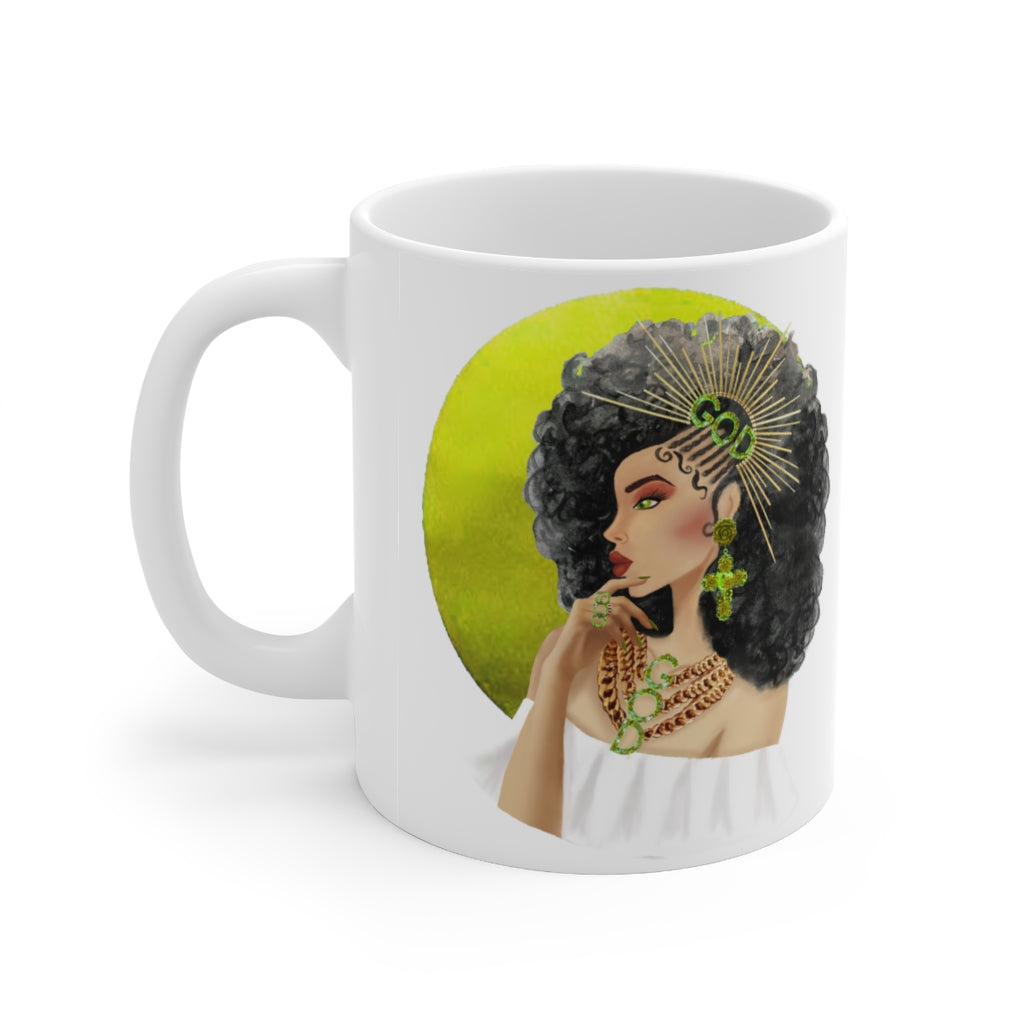 Crowned in Righteousness: Neon Green Mug