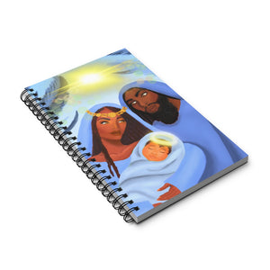 The Savior is Born (Blue): Spiral Notebook