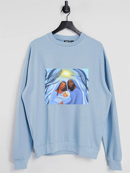 The Savior is Born (Blue): Men's Sweatshirt - Light Blue