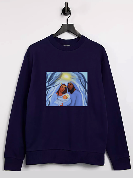 The Savior is Born (Blue): Men's Sweatshirt - Navy
