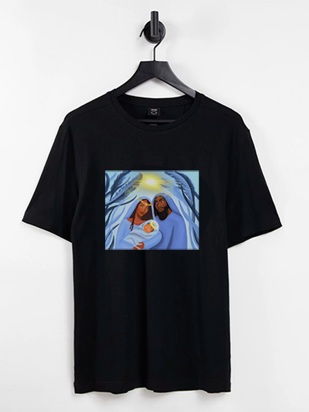 The Savior is Born (Blue): Men's T-Shirt - Black