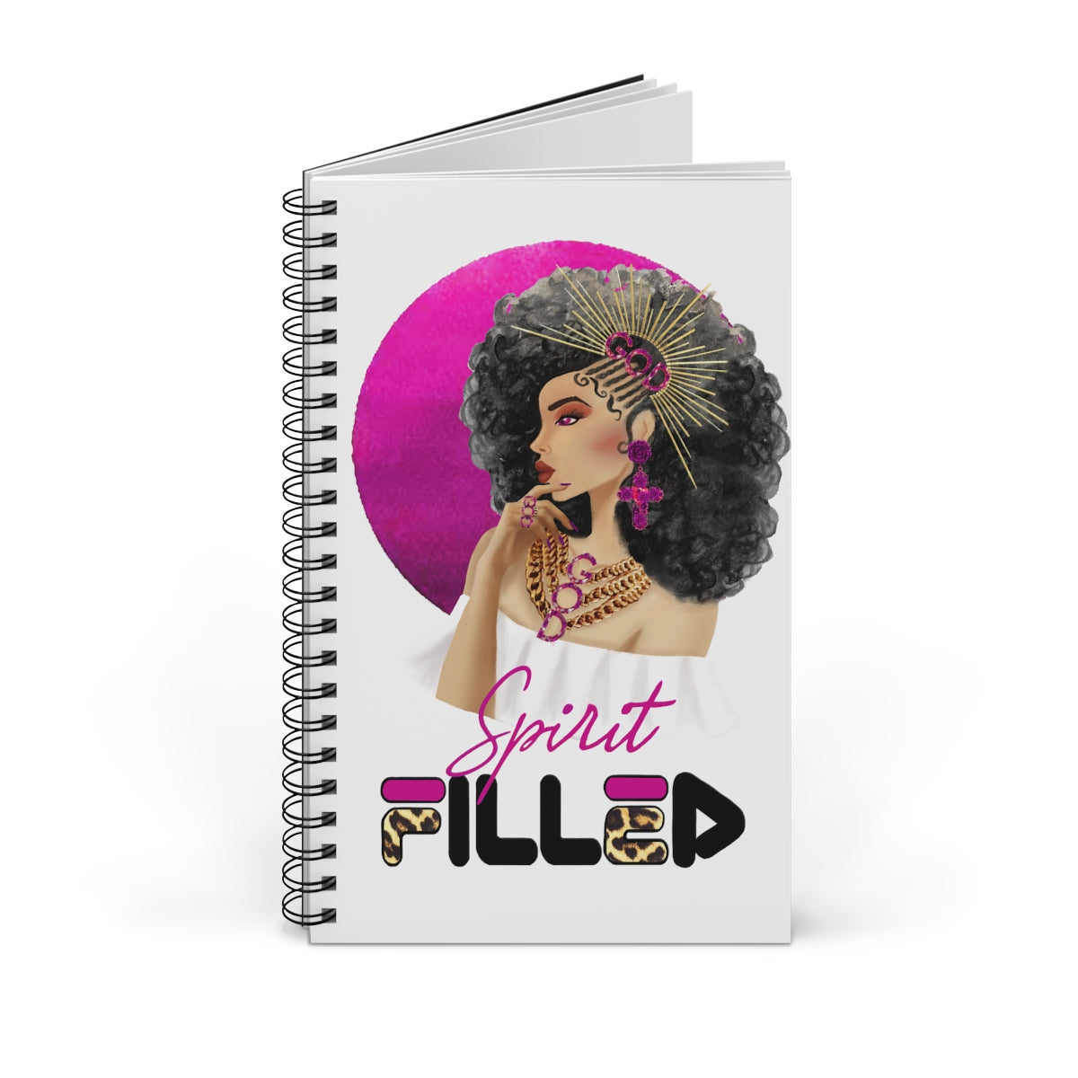 Crowned in Righteousness - Spirit Filled: Magenta Spiral Notebook