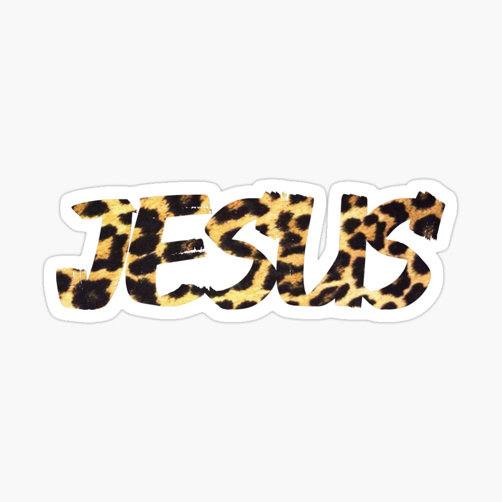 Leopard Jesus Sticker